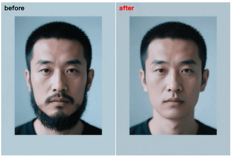 A mock passport or ID photo